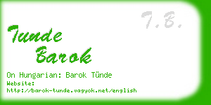 tunde barok business card